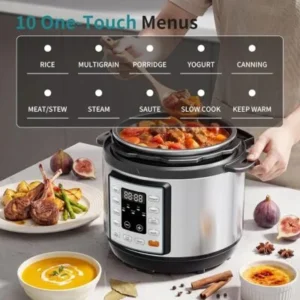 Special Discounted Price:OLIXIS 10-In-1 Electric Pressure Cooker, 3 Quart Multi Cooker for Rice, Stew and Steam, Small Programmable Stainless Steel Pot with Slow Cook Function and Ceramic Inner Pot - Image 8