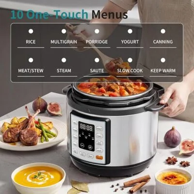 Special Discounted Price:OLIXIS 10-In-1 Electric Pressure Cooker, 3 Quart Multi Cooker for Rice, Stew and Steam, Small Programmable Stainless Steel Pot with Slow Cook Function and Ceramic Inner Pot - Image 8