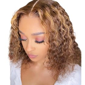 Brazilian Human Hair Frontal Piano Curly Wig