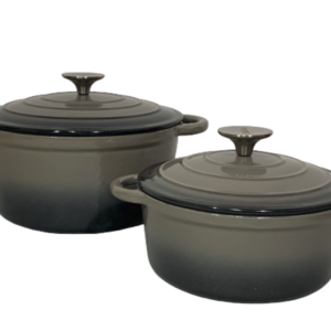 Alternative view of Pot set 7 Piece Cast Iron Grooved Lid Grey