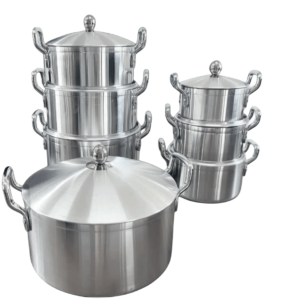 Afrihome Silver Aluminum Non-Stick 14Pieces Pot